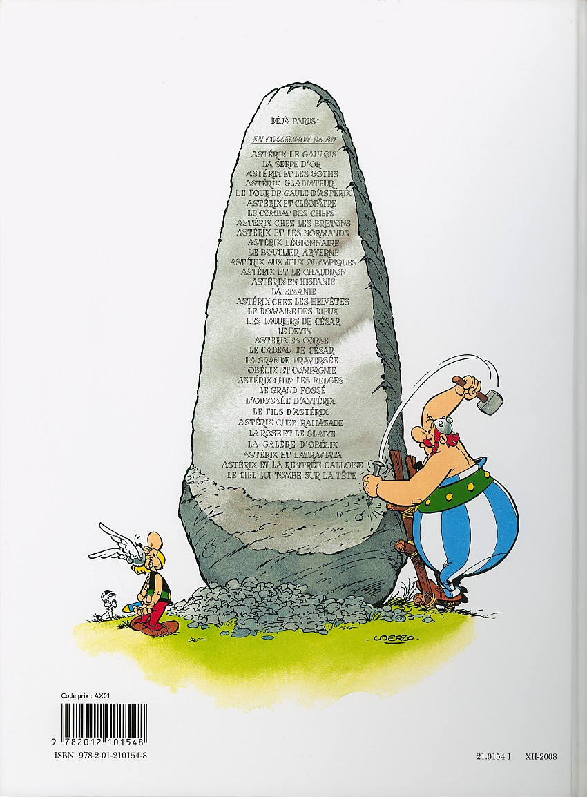 Verso de l'album Astérix Tome 22 La grande traversée