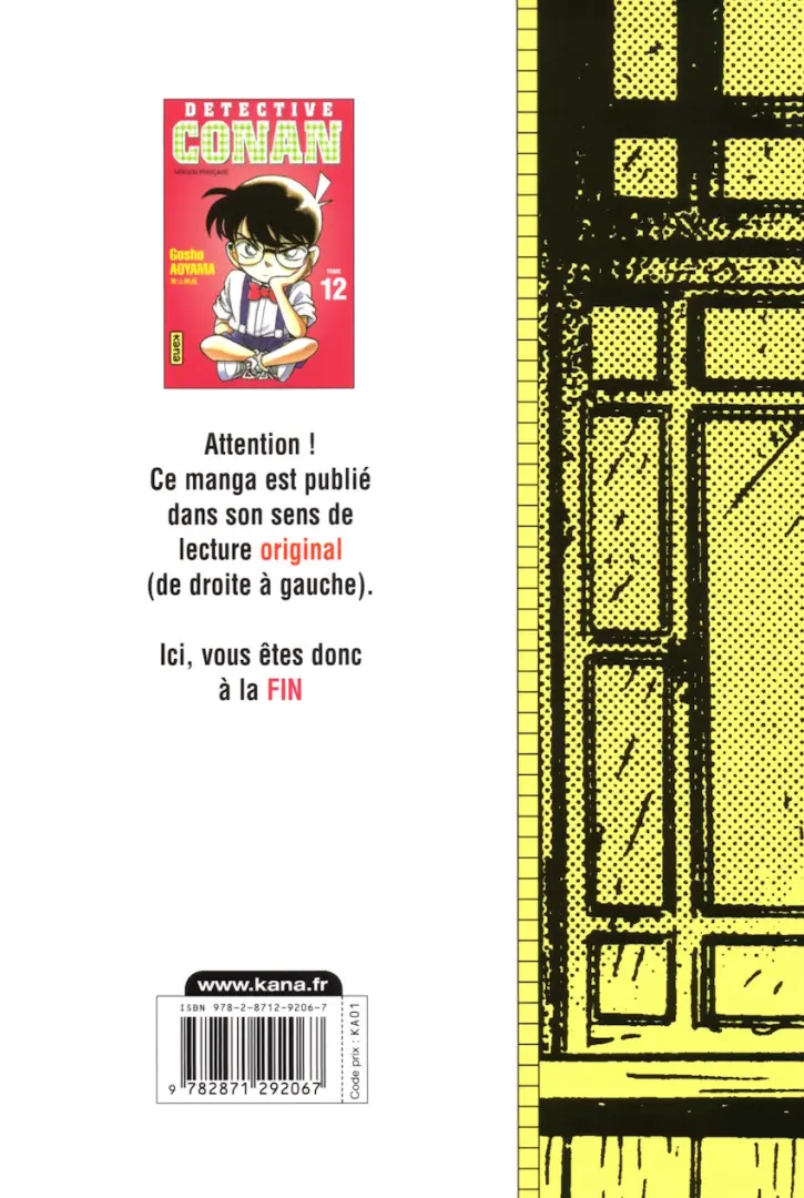 Verso de l'album Détective Conan Tome 12
