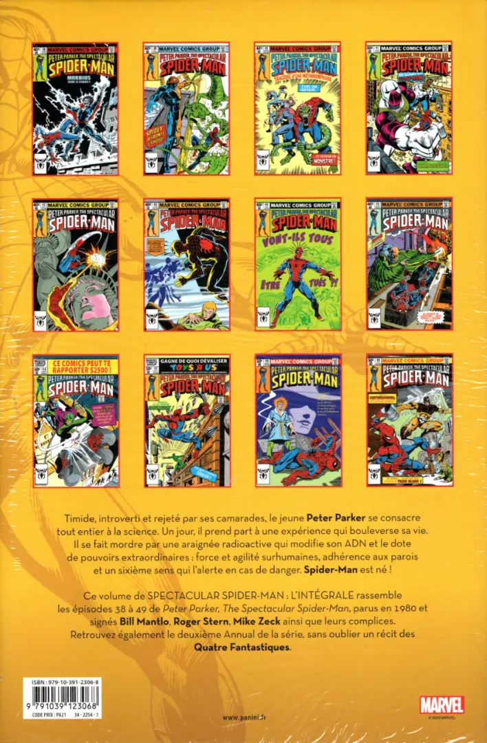 Verso de l'album Spectacular Spider-Man Tome 4 1980