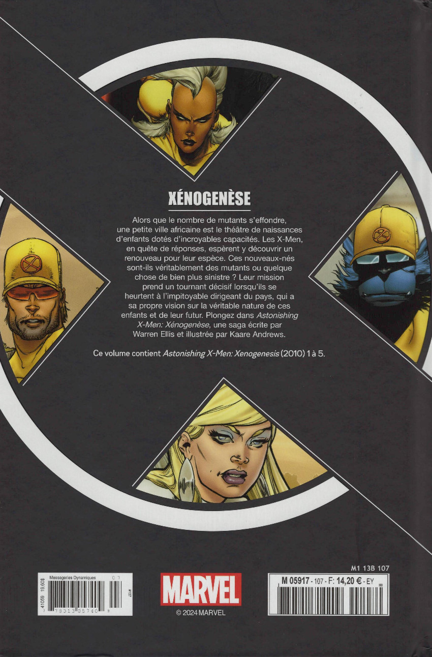 Verso de l'album X-Men - La Collection Mutante Tome 107 Xénogenèse