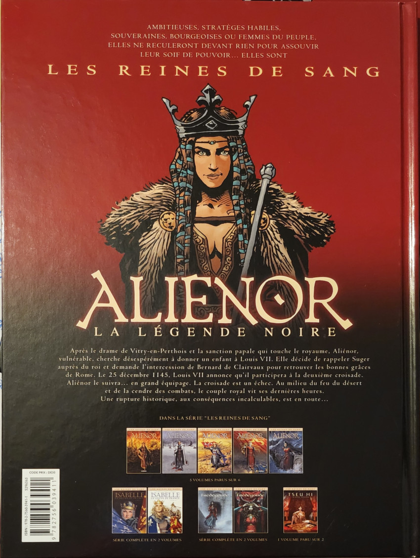 Verso de l'album Les Reines de sang - Aliénor, la Légende noire Volume 3