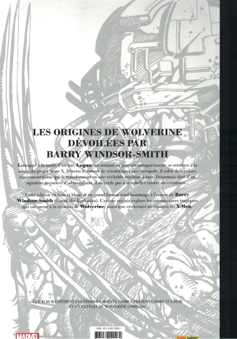 Verso de l'album Wolverine - L'Arme X L'arme X