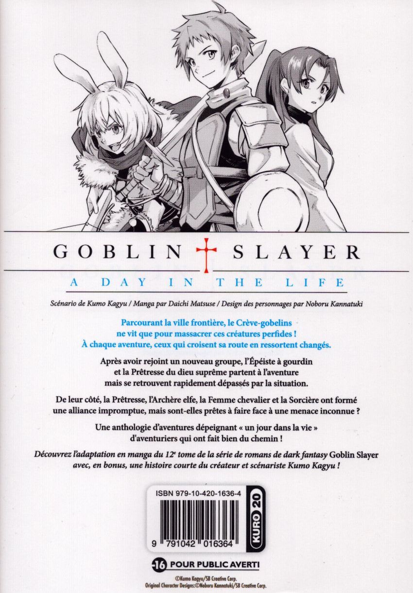 Verso de l'album Goblin Slayer : A Day in the Life 1