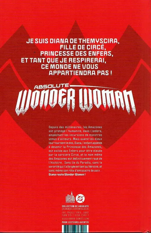 Verso de l'album Absolute Wonder Woman Tome 1 La Dernière Amazone
