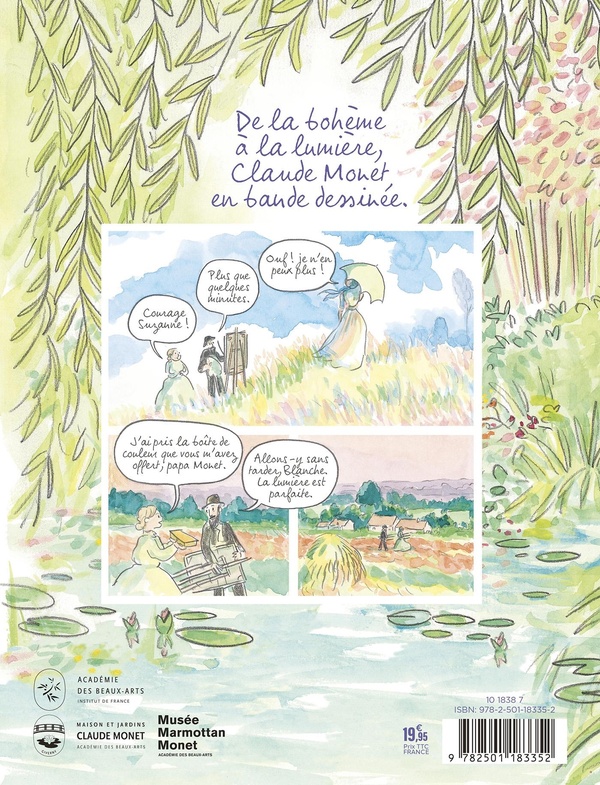 Verso de l'album Monet En quête de lumière