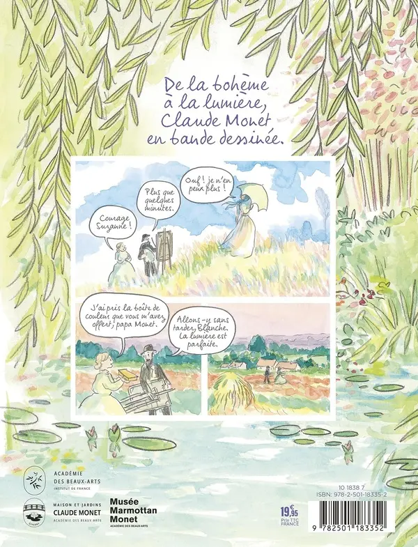 Verso de l'album Monet En quête de lumière