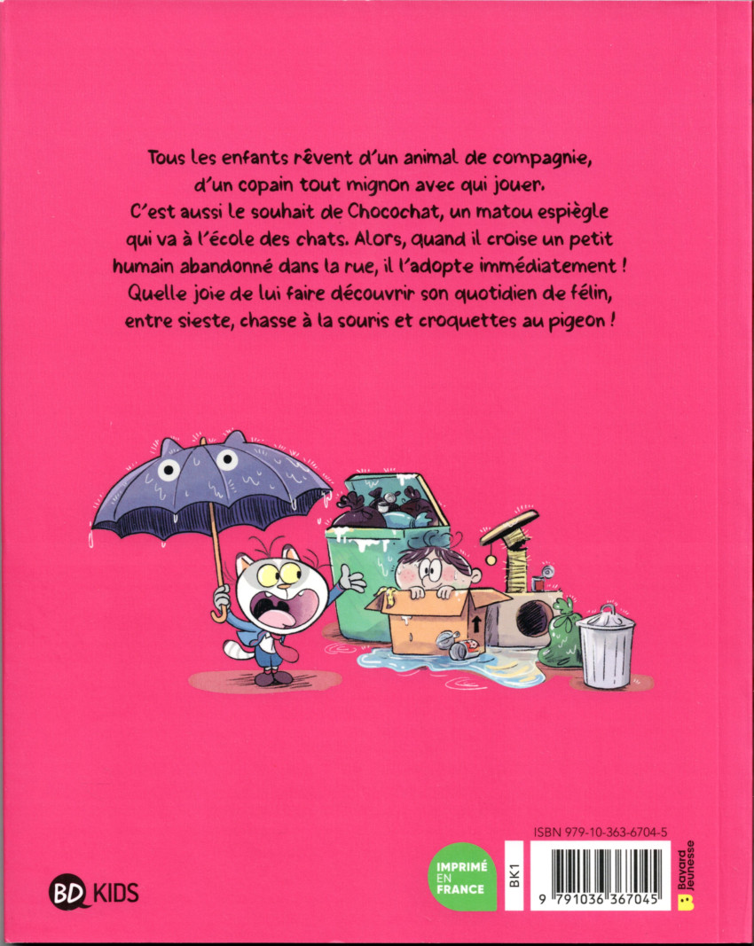 Verso de l'album Chocochat & moi 1 Hé ! j'ai trouvé un humain !