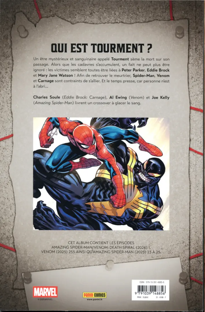 Verso de l'album Spider-man/Venom - Death Spiral 01/02