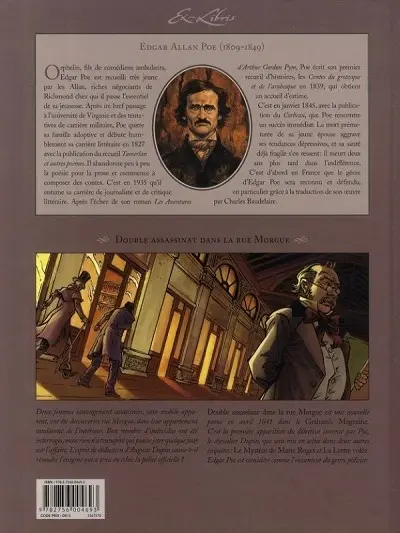 Verso de l'album Double assassinat dans la rue Morgue