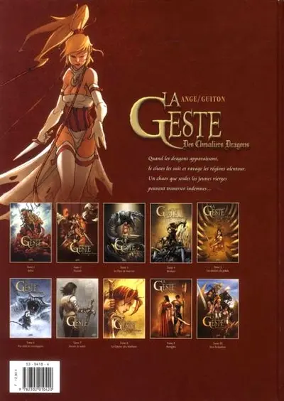 Verso de l'album La Geste des Chevaliers Dragons Tome 10 Vers la lumière