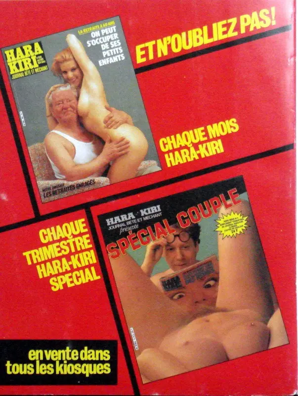 Verso de l'album Hara Kiri 1960-1985 HARA KIRI présente LES GRANDES STARS