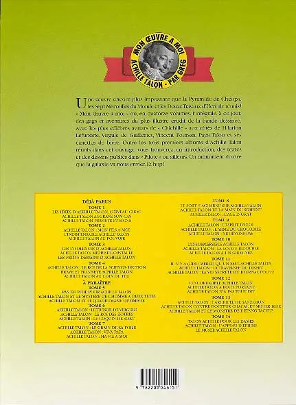 Verso de l'album Achille Talon Mon œuvre à moi ! Tome 4