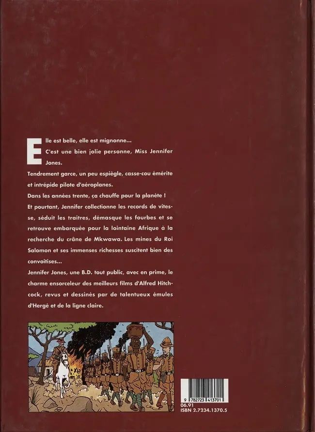Verso de l'album Jennifer Jones / January Jones Tome 2 Le crâne de Mkwawa