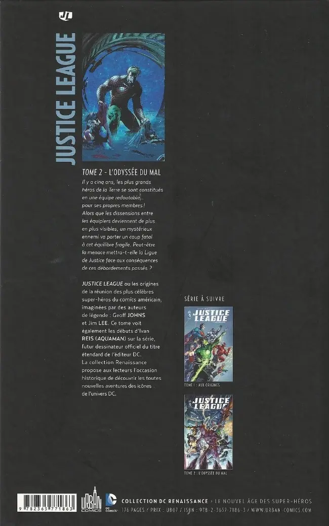 Verso de l'album Justice League Tome 2 L'Odyssée du mal