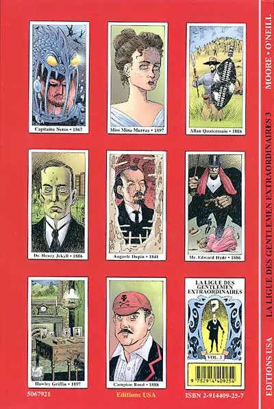 Verso de l'album La Ligue des Gentlemen Extraordinaires Volume 3