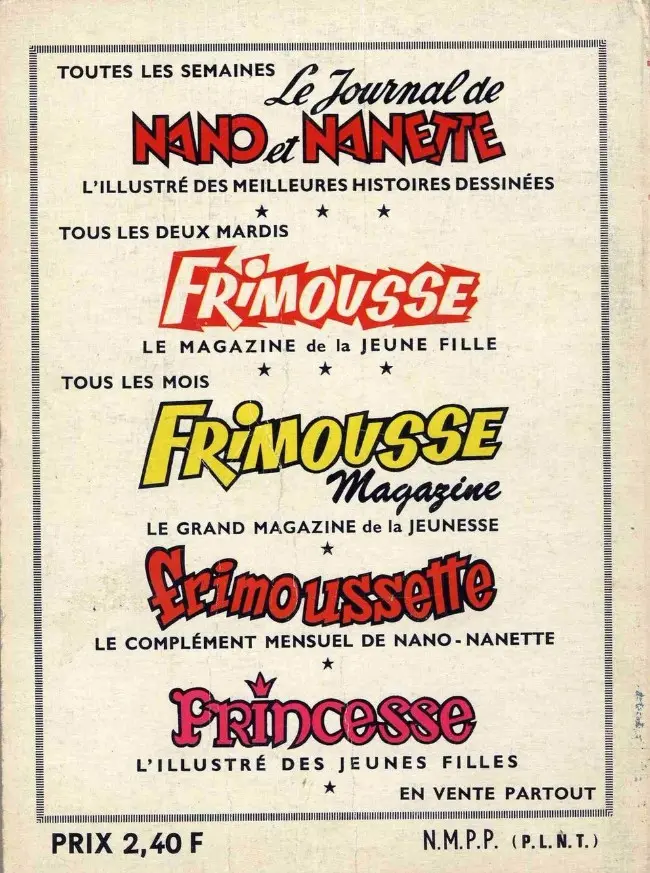 Verso de l'album Mark Trail Album N° 1