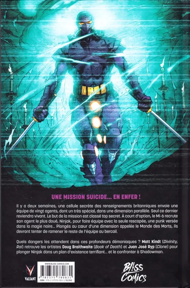Verso de l'album Ninjak Tome 3 Opération : au-delà