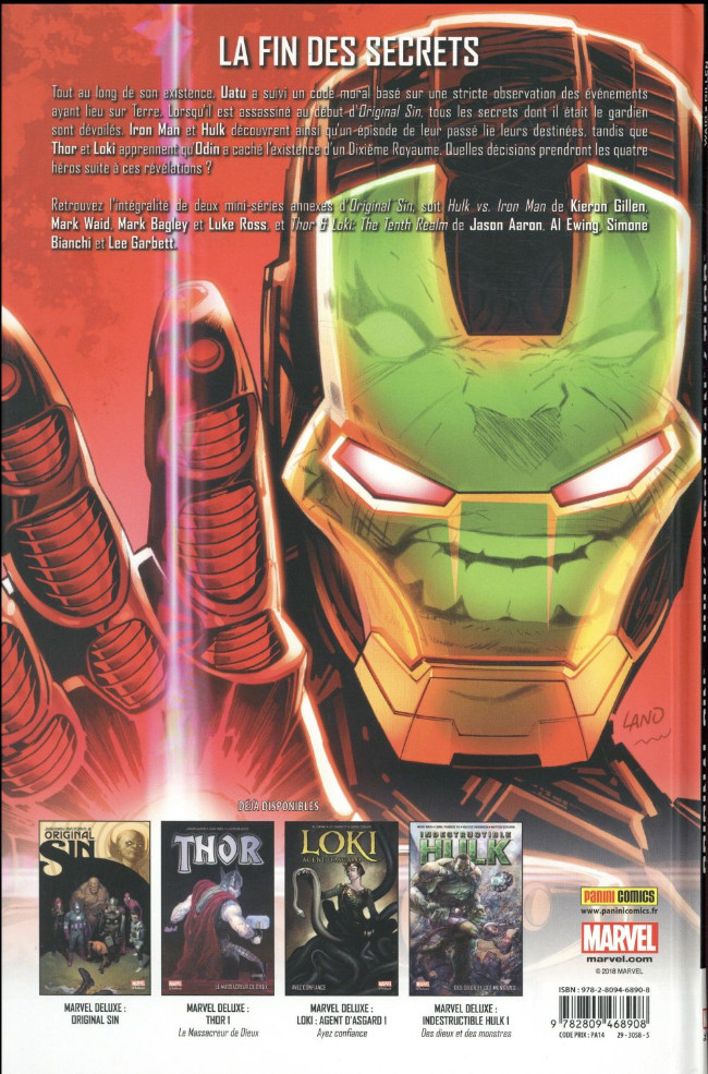 Verso de l'album Original Sin Extra Hulk / Iron Man / Thor