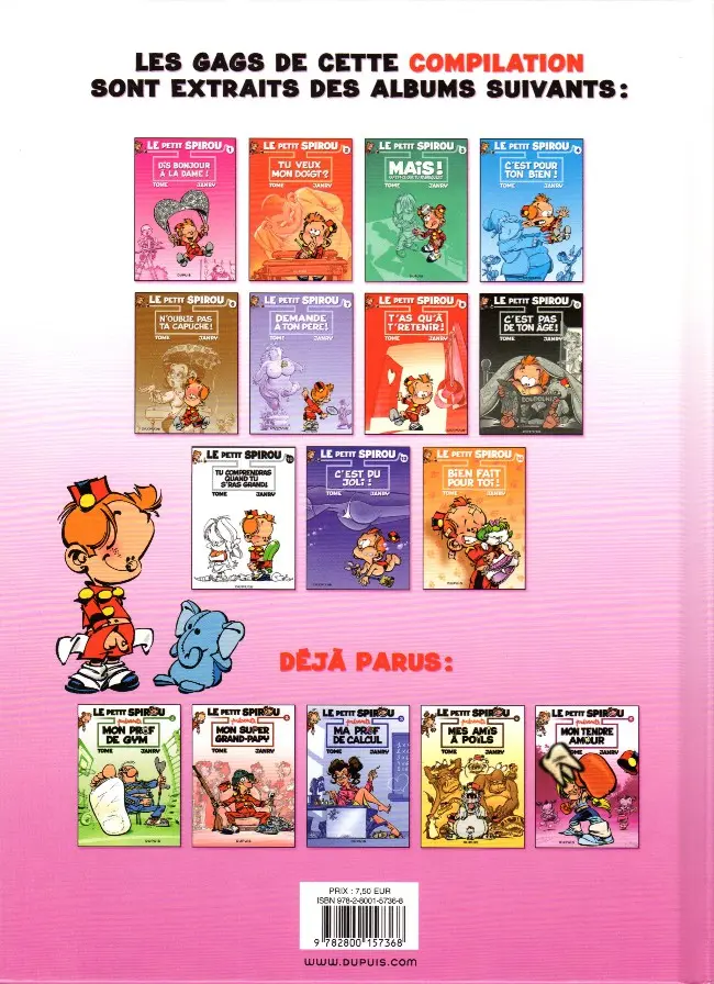 Verso de l'album Le Petit Spirou présente... Tome 5 Mon tendre amour