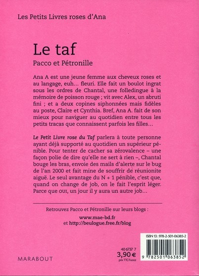 Verso de l'album Les Petits Livres roses d'Ana Tome 3 Le taf