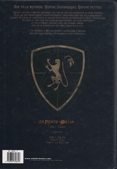 Verso de l'album Les Princes d'Arclan Tome 1 Lekard