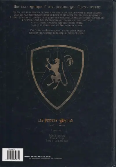 Verso de l'album Les Princes d'Arclan Tome 1 Lekard