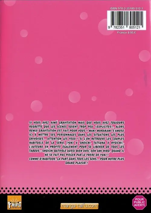 Verso de l'album Remix gravitation 1