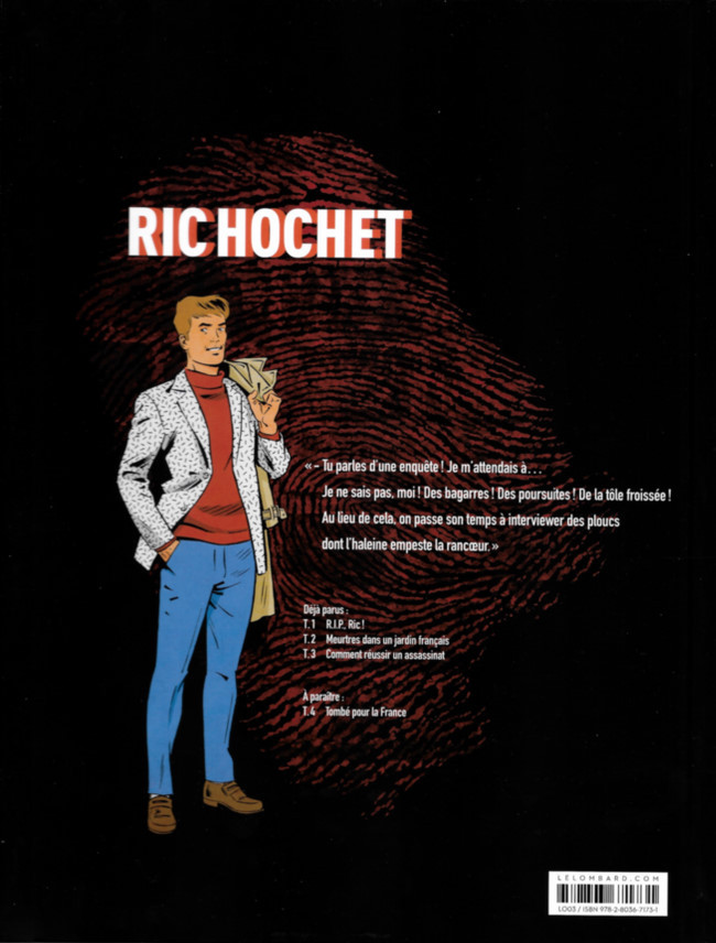 Verso de l'album Les nouvelles enquêtes de Ric Hochet Tome 3 Comment réussir un assassinat