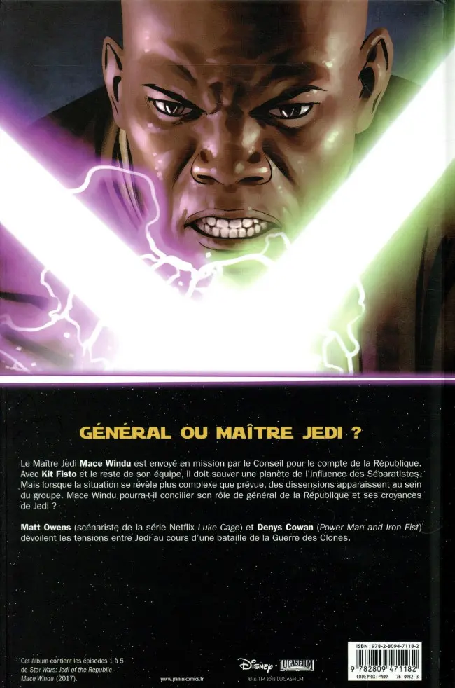 Verso de l'album Star Wars - Mace Windu Tome 1 Jedi de la République
