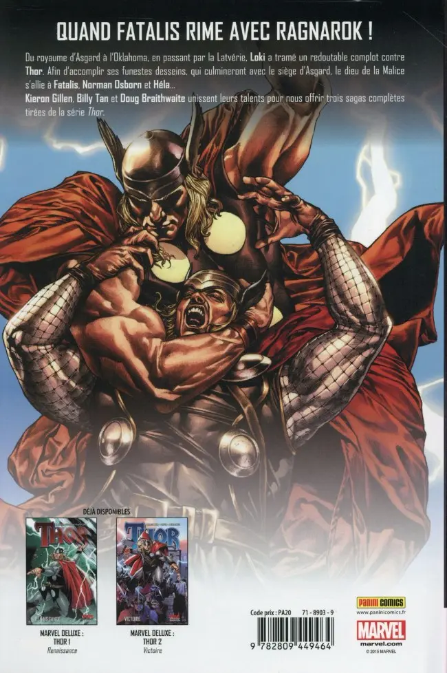 Verso de l'album Thor Tome 3 Le Contrat