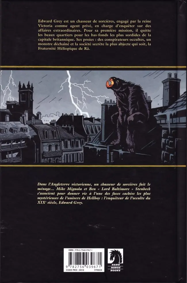 Verso de l'album Witchfinder Tome 1 Au service des anges