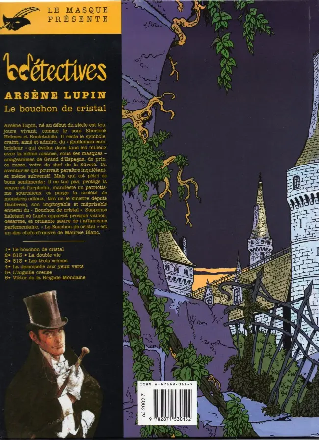 Verso de l'album Arsène Lupin Tome 1 Le bouchon de cristal
