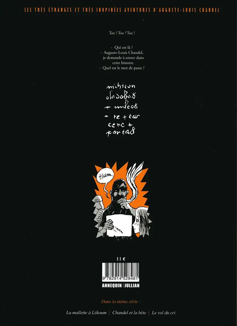 Verso de l'album Les très étranges et très inopinées aventures d'Auguste-Louis Chandel Tome 4 Le suaire de la peur