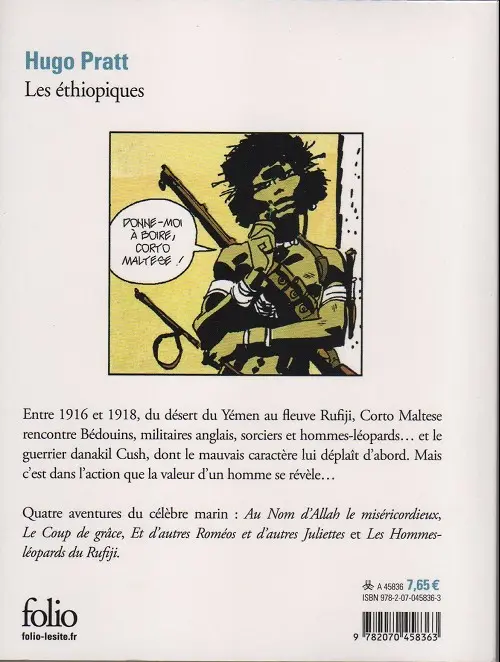 Verso de l'album Corto Maltese Tome 2 Les Éthiopiques