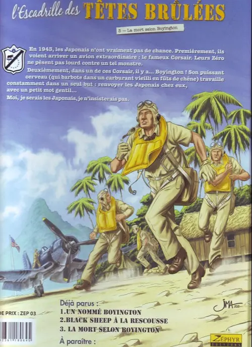 Verso de l'album L'Escadrille des têtes brûlées Tome 3 La mort selon Boyington