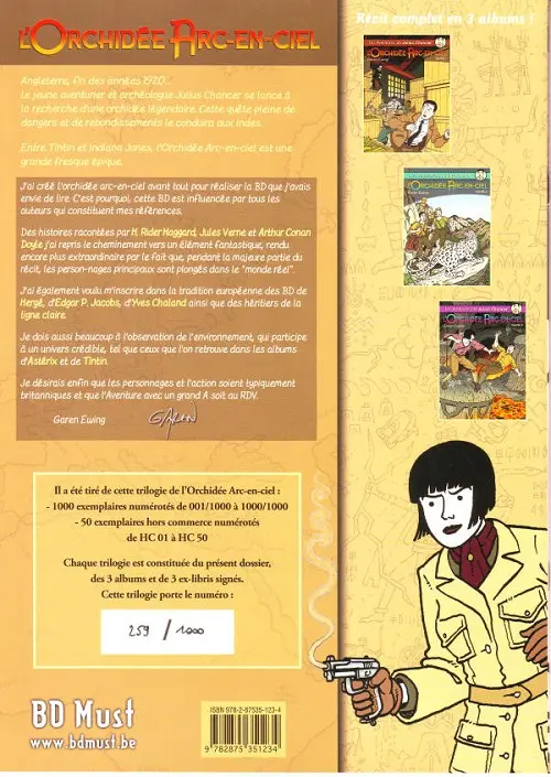 Verso de l'album Les aventures de Julius Chancer L'Orchidée Arc-en-ciel le dossier