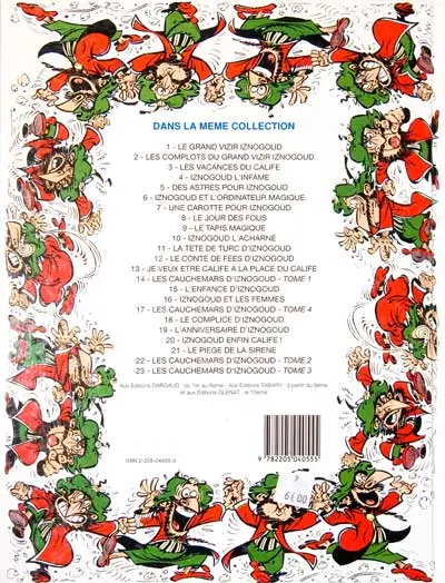 Verso de l'album Iznogoud Tome 1 Le Grand Vizir Iznogoud