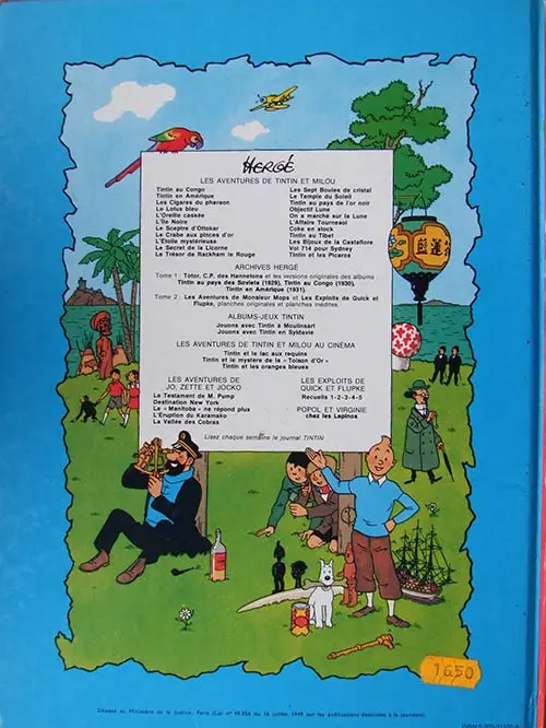 Verso de l'album Les Aventures de Jo, Zette et Jocko Tome 2 Destination New York