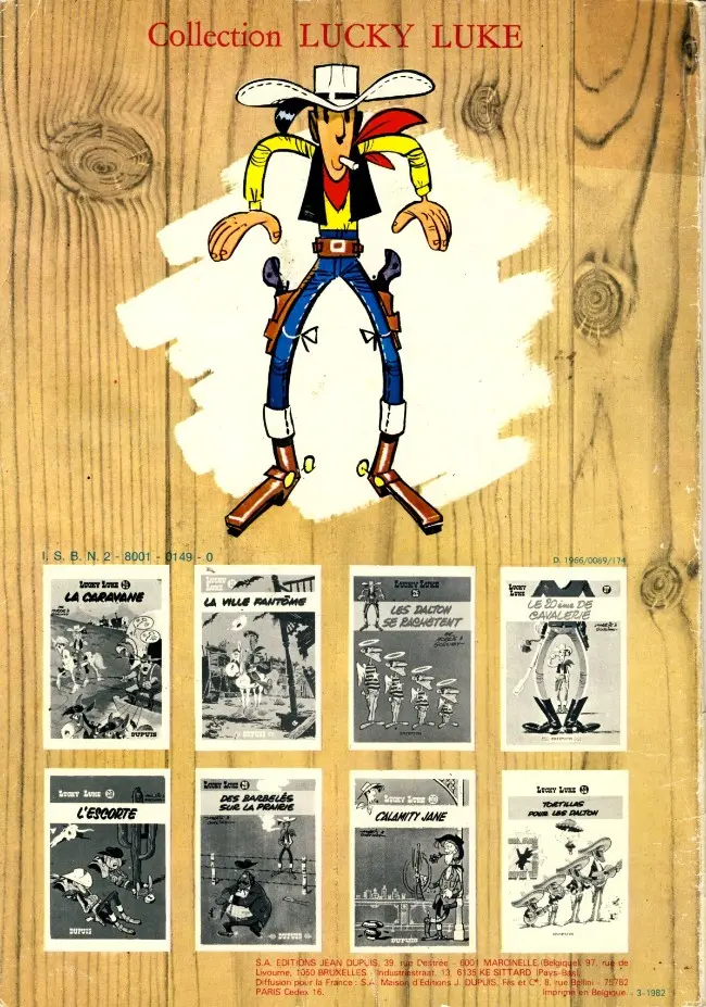 Verso de l'album Lucky Luke Tome 10 Alerte aux Pieds-Bleus