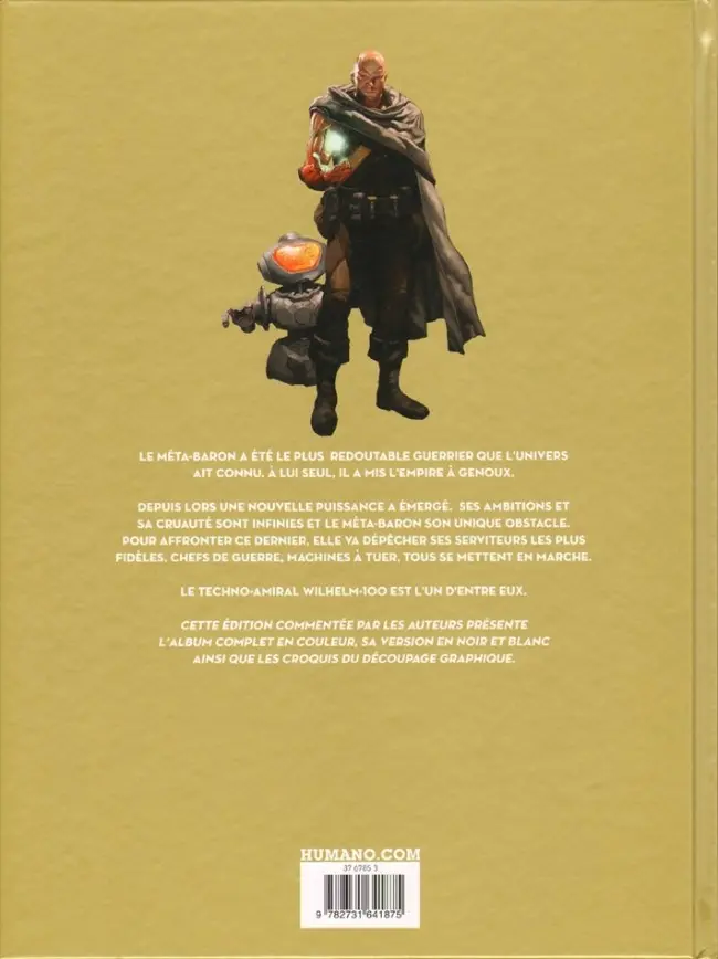 Verso de l'album Méta-Baron Tome 1 Wilhelm-100, le Techno-Amiral