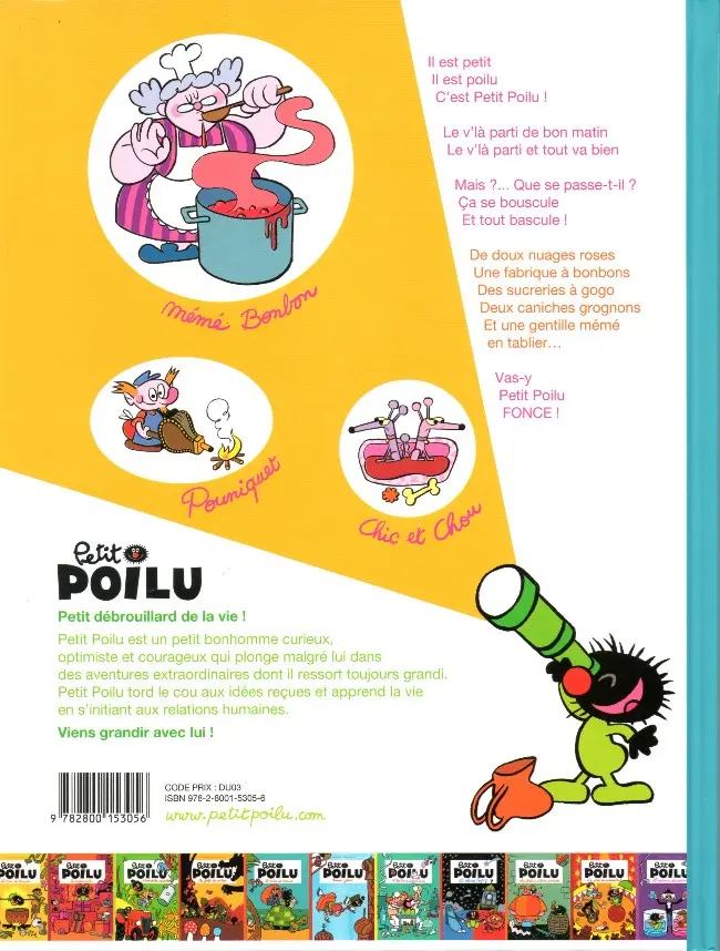 Verso de l'album Petit Poilu Tome 4 Mémé Bonbon
