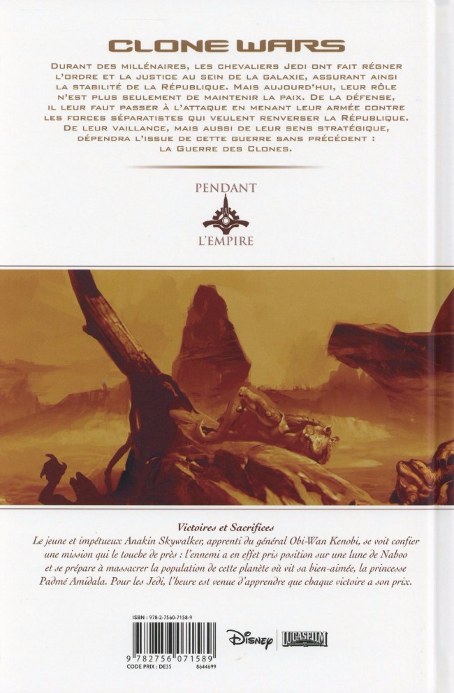 Verso de l'album Star Wars - Clone Wars Tome 2 Victoires et sacrifices