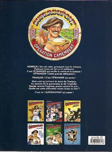 Verso de l'album SuperDupont Tome 3 Opération camembert