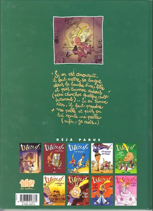Verso de l'album Titeuf Tome 2 L'amour, c'est pô propre…