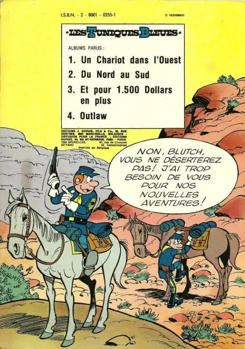 Verso de l'album Les Tuniques Bleues Tome 1 Un chariot dans l'Ouest