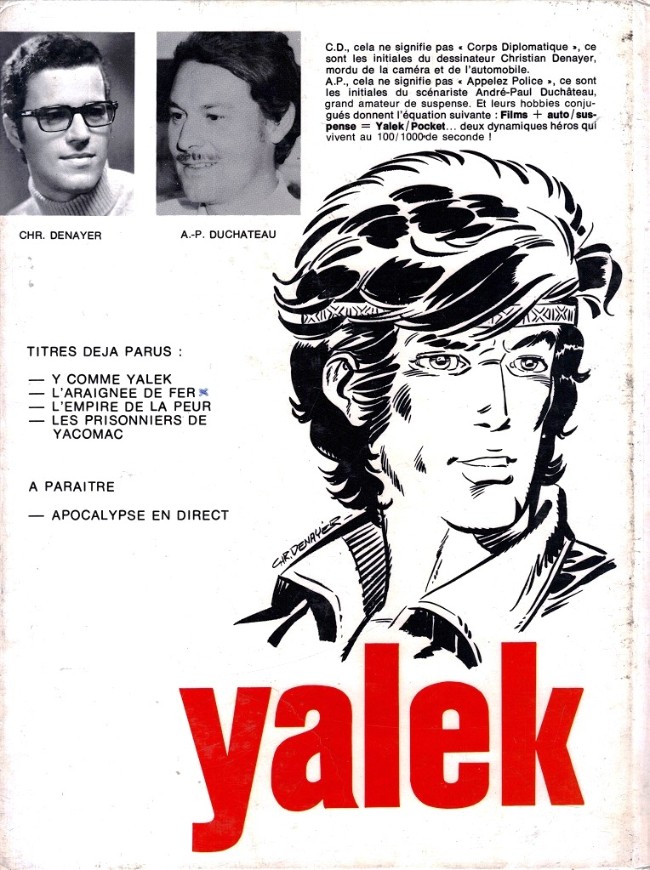 Verso de l'album Yalek Tome 2 L'araignée de fer