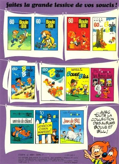 Verso de l'album Boule & Bill Tome 12 Ce coquin de cocker