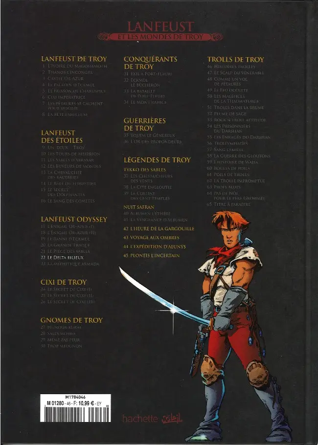 Verso de l'album Lanfeust et les mondes de Troy Tome 22 Lanfeust Odyssey - Le Delta Bilieux