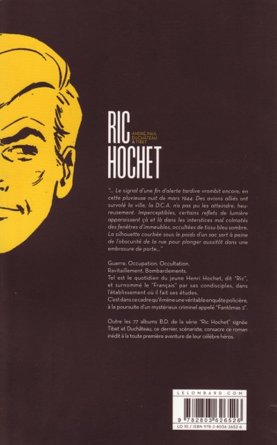 Verso de l'album Ric Hochet Reconnaissance de meurtres
