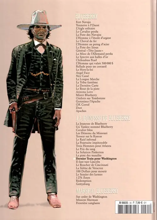 Verso de l'album Blueberry La Collection Tome 41 Dernier Train pour Washington